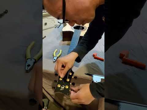 Greenfield G1 Brazilian/Lutz - Changing Newtone Strings (Double Wound). Try to be faster next time.