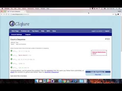 22. 4Clojure - Count a Sequence
