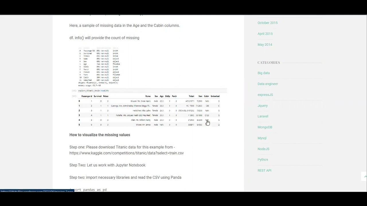 Handling missing data with “Titanic dataset” for beginners