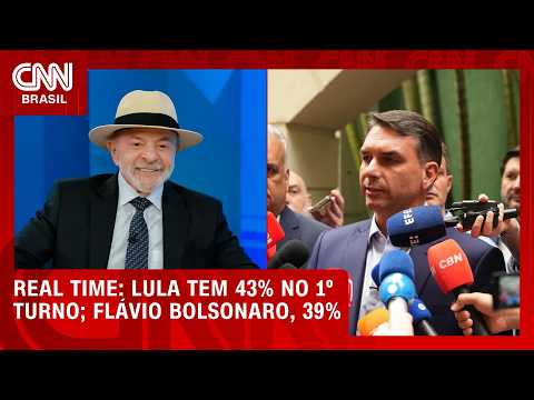 Real Time Big Data: Lula tem 43% no 1º turno; Flávio Bolsonaro, 39% | BASTIDORES CNN