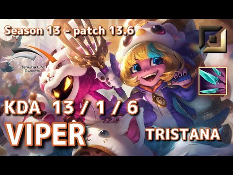 【KRサーバー/C1】HLE Viper トリスターナ(Tristana) VS ザヤ(Xayah) BOT - Patch13.6 KR Ranked【LoL】