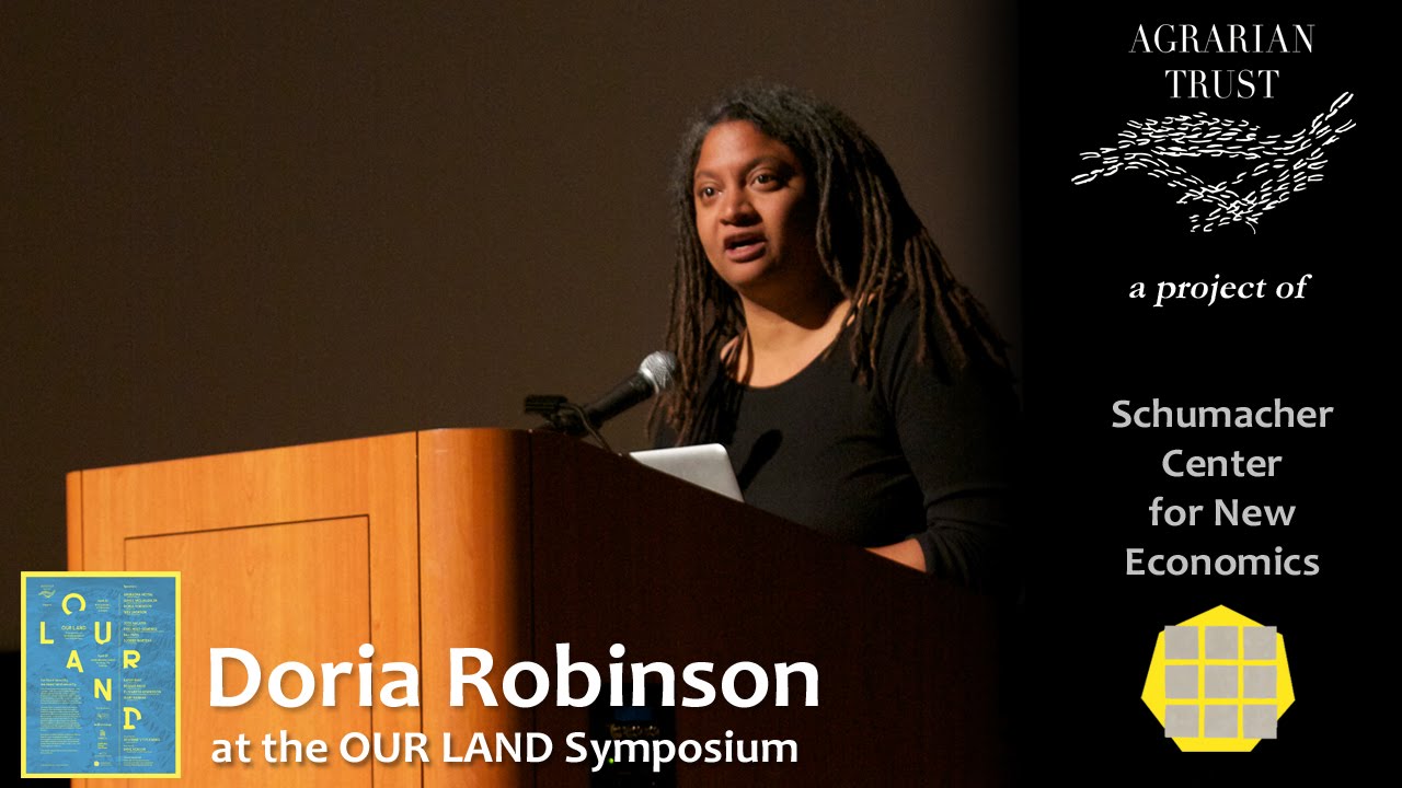 Doria Robinson speaking at OUR LAND Symposium