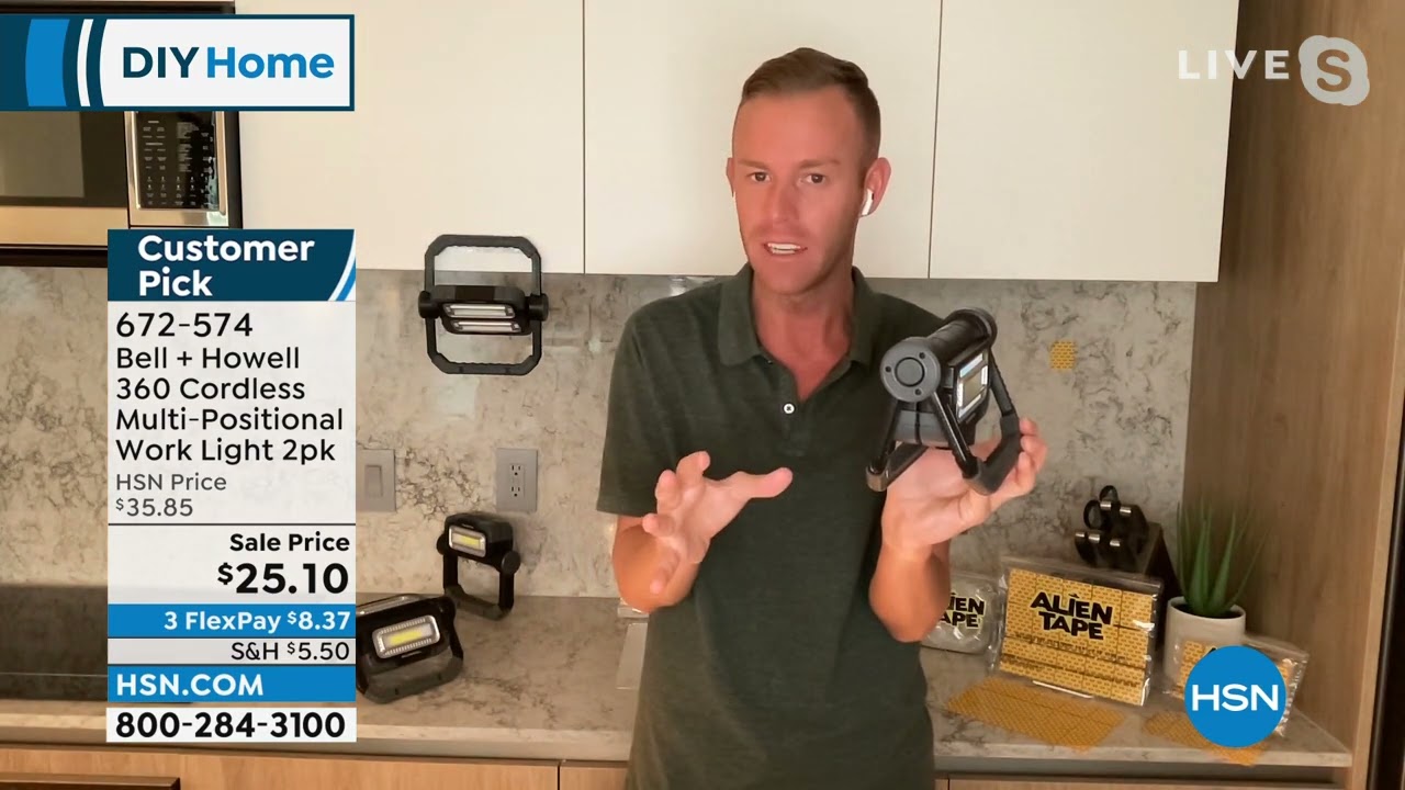 Bell + Howell 360 Cordless MultiPositional Work Light 2p...