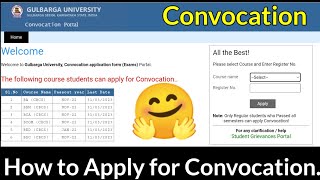 Apply Convocation Certificate all UG Degree courses gulbarga University || Get MBA degree placement