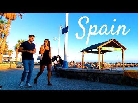 Coffee Shop Ambience ASMR - View from the Beach Seaside Cafe | Spain Sea Town Relaxing Sounds