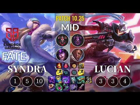 SB FATE Syndra vs Lucian Mid - KR Patch 10.25