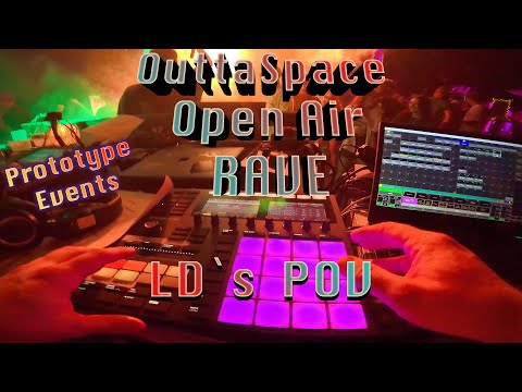 OUTTASPACE OPEN AIR RAVE ! (PROTOTYPE).   Part 3.  Night Show POV LDs View !