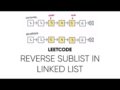Reverse Sublist in Linked List | (Reverse Linked List II on LeetCode) Explanation