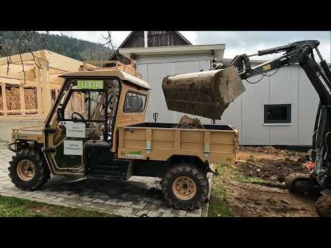 Tuatara 1500E Elektro-UTV – Allrad-Nutzfahrzeug für Gartenbau, Forst & Landwirtschaft in Action
