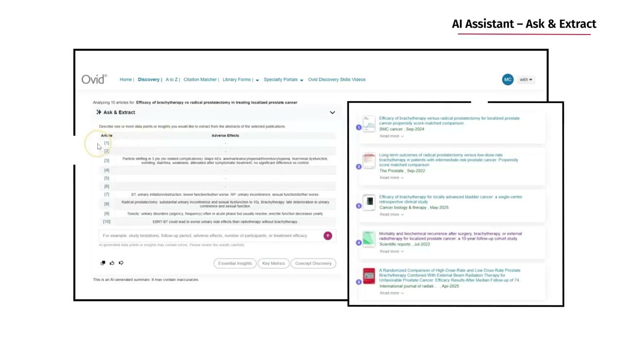Ovid Discovery Ask & Extract