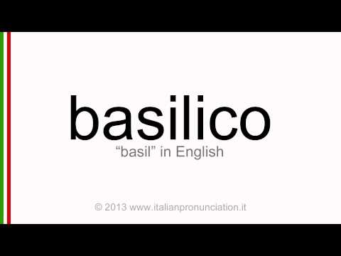 Italian pronunciation of basilico, basil
