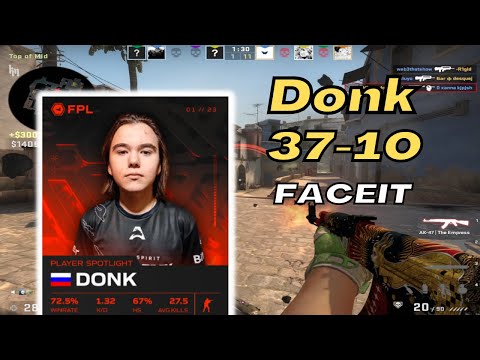 16yo 5000elo | Spirit Academy donk (37-10) (mirage) | FACEIT ranked | Feb 23, 2023