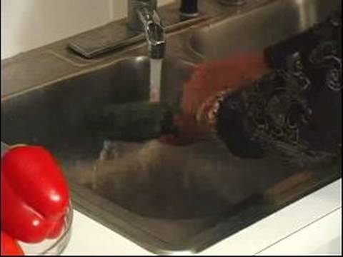 Making a Stuffed Vegetables Recipe : Washing Vegetables for Stuffed Vegetable Recipe