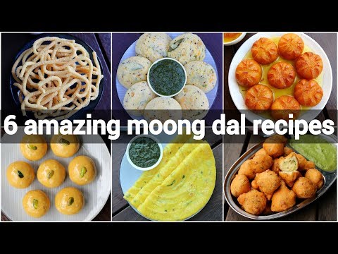 6 moong dal recipes collection | moong dal breakfast | moong dal sweets | moong dal snacks