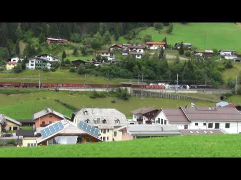 DOPPIA TRAZZIONE DI VECTRON+VECTRON IN SPINTA CON MERCI A. S.JODOK (A) MERC. 4 - 7 - 2018