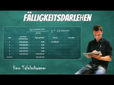 Fälligkeitsdarlehen berechnen - Beispielaufgabe mit Zins, Tilgung und Rechenweg - Einfach erklärt!