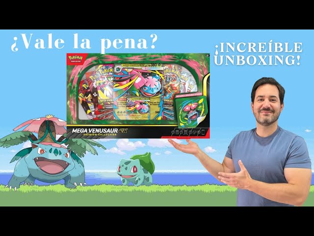 Vídeo relacionado con Pokémon: Colección Premium Mega Florizarre-ex (1 Tarjeta Promocional Brillante, 1 Tarjeta Promocional Grande lenticular y 8 Refuerzos) del JCC Pokémon