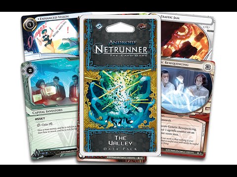 Android Netrunner. The Valley Data Pack. Unboxing and Cards Evaluation