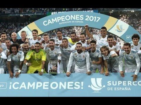Real Madrid Trophy and rewards Celebrations Super Copa 2017 🏆