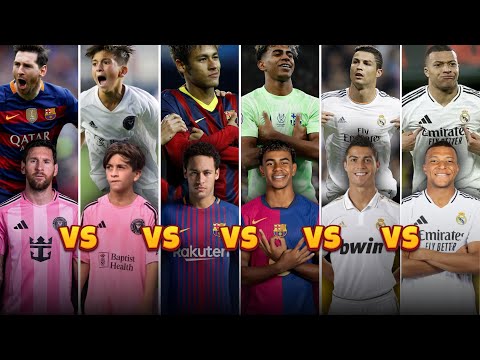 Comparison: Ronaldo vs Messi vs Neymar vs Thiago Messi vs Mbappé vs Yamal | Next Generation Legends!