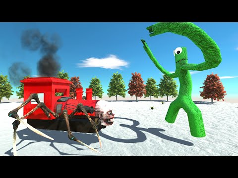 Rainbow Friends Green vs Choo Choo Charles - Animal Revolt Battle Simulator