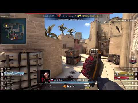 FaZe Guardian Sick 1v2 Clutch to Finish NaVi (Map2 Mirage ELEAGUE Major 2018 Semi-Final)