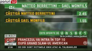 MECIUL ZILEI UNIBET, BERRETTINI – MONFILS: Pont în cotă 1.55!