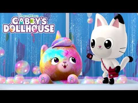 Kittycorn's Bubble Bath Party with MerCat | GABBY'S DOLLHOUSE | Netflix