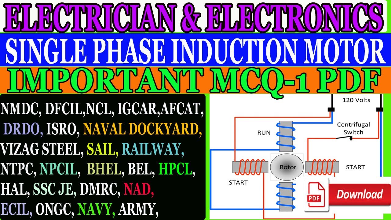 Single phase Induction motor objective types questions and answer PART-1| VERY IMPORTANT PDF