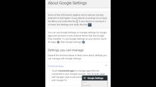 Google Settings' Bizarre Floating Window
