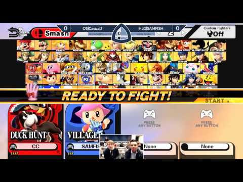 Sm4sh@Mines 54 - OS|CasualJ (Duck Hunt) Vs. HLG|SAMFISH (Villager) - Losers Finals
