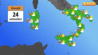 Meteo, previsioni e tendenza meteo Italia Giovedì 24 settembre 2026