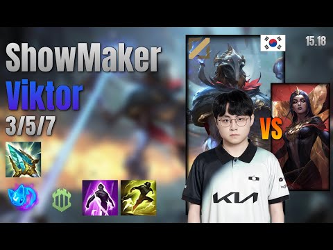 ShowMaker Mid Viktor vs LeBlanc lol KR solo rank Full Game 15.18 | 쇼메이커 빅토르 vs 르블랑