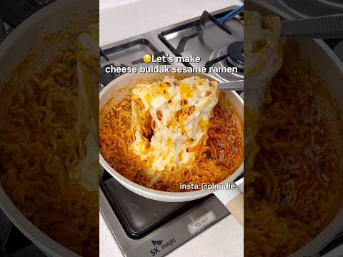 Cheese buldak sesame ramen recipe #buldak #buldakramen #buldaknoodles #koreanramen #ramyeon #kfood