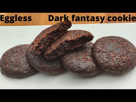 Eggless Dark fantasy cookies | homemade cookies | chocolate cookies