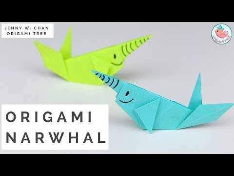 Paper Crafts - Origami Whale (Paper Narwhal Tutorial)