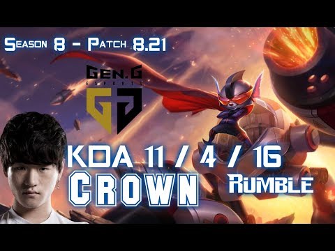 GEN Crown RUMBLE vs AKALI Mid - Patch 8.21 KR Ranked