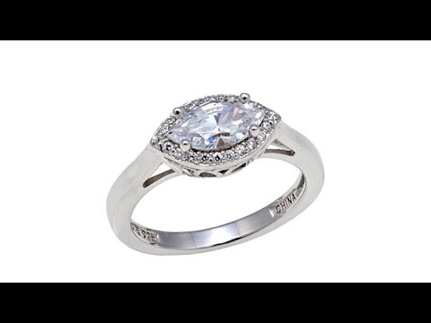 Absolute 1.11ctw Cubic Zirconia Marquise and Pav Ring