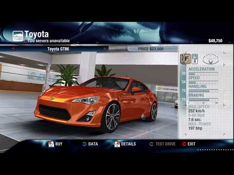 Test Drive Unlimited Platinum Starter Car list