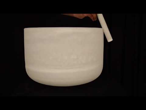 20" Crystal Tones™ Classic Frosted Singing Bowl (D+20) - Unlimited Singing Bowls