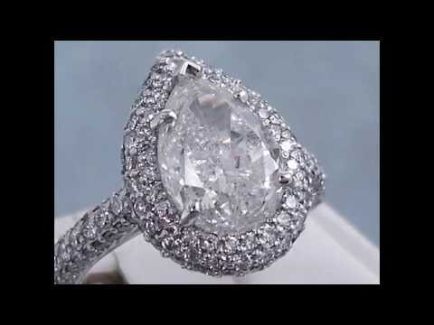 4.38 ctw 3.18 Pear Shape Diamond Engagement Ring G SI3-I1