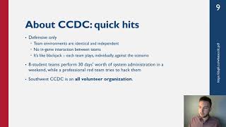 What is CCDC? - From the Southwest Regional Collegiate Cyber Defense C
