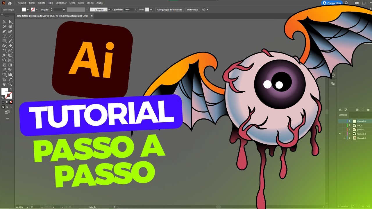 vetorização com mouse passo a passo no illustrator