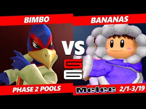 Genesis 6 SSBM - Bimbo (Falco) VS Bananas (Ice Climbers) Smash Melee R2 Pools