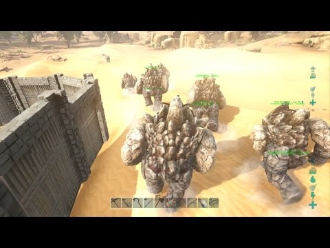 ARK: PVP Server Scorched Earth Small Base Raid 6 Golems