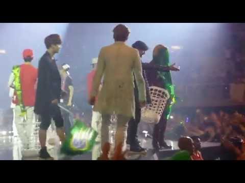 [140607] [fancam] Mostly a DongWoo fancam. @ Music Bank in Brazil.