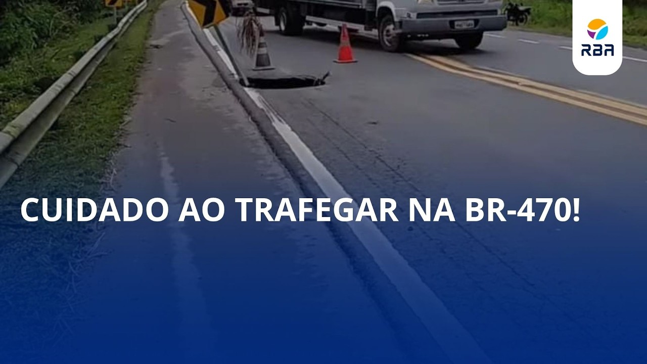 Atenção, motorista! Crateras preocupam na BR-470 ⚠️