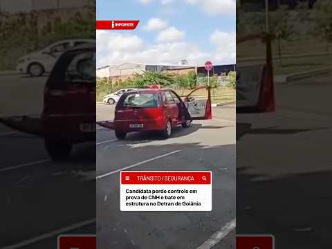 Candidata perde controle em prova de CNH no Detran de Goiânia