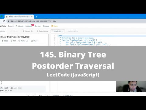 Leetcode Easy 145 Binary Tree Postorder Traversal Recursion Time On Javascript