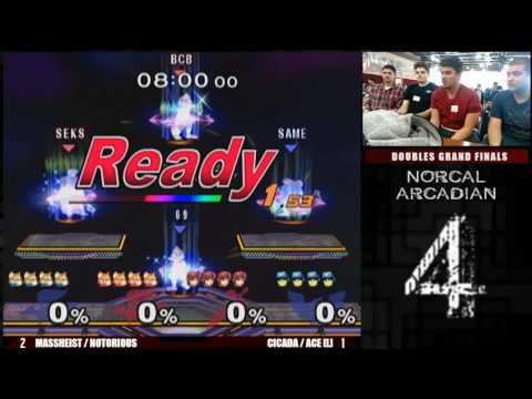 NorCal Arcadian 4 Doubles Grand Finals MassHeist/Notorious (Blue) vs Cicada/Ace (Red)
